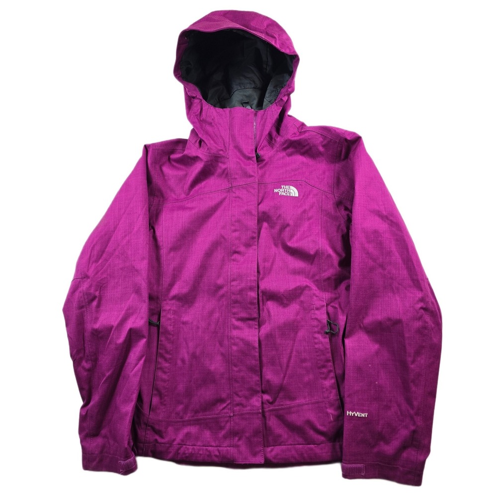 The North Face HyVent Jacket Womens Small Purple Hooded Rain Ski Shell